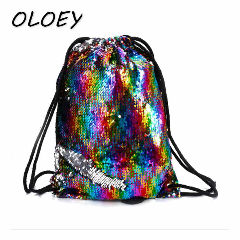 

Mermaid Backpack Sequins Women Paillette Drawstring Bag Teenager Student School Book Bag Fashion Shinning Travel Bag!