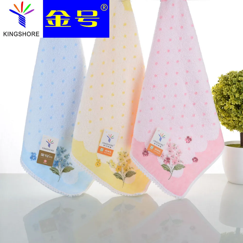

100%Pure cotton towel embroidered Twistless cut pile cotton towel Handkerchief baby towel to wipe hand portable for travelling