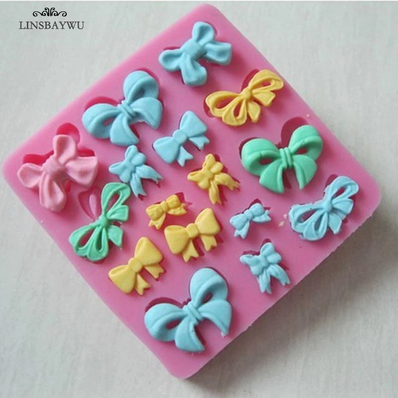 LINSBAYWU горячая Распродажа силиконовые формы Fondant (сахарная) Украшение бантом форма