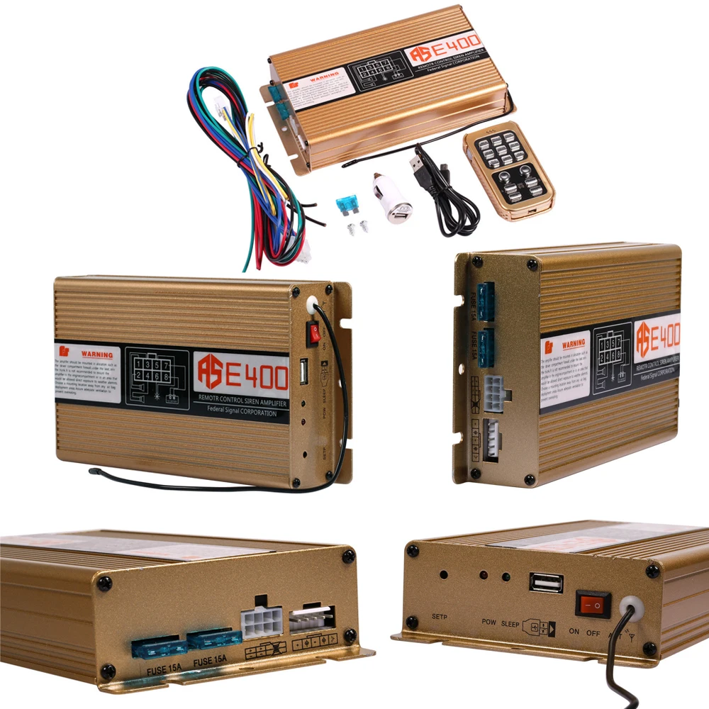 Wholesale YmACc Veicolo Dispositivo di Allarme altoparlante super forte siren Polizia Fuoco corno Emergency Warning System Modulo Più suoni 200 W 400 W 600 W