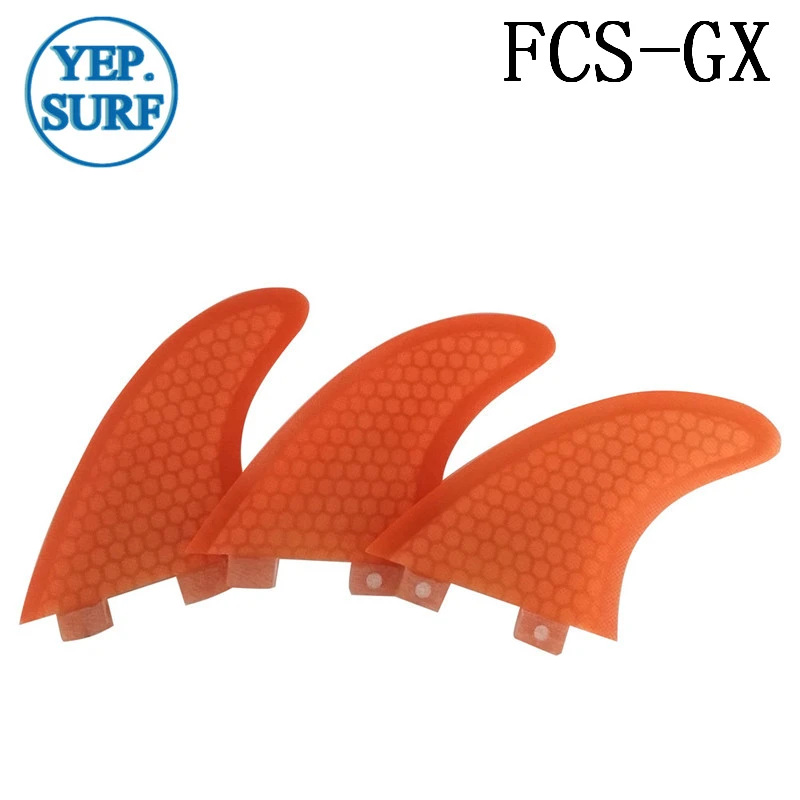 Плавники для серфинга FCS GX Размер Honeycomb плавник из стекловолокна оранжевый цвет