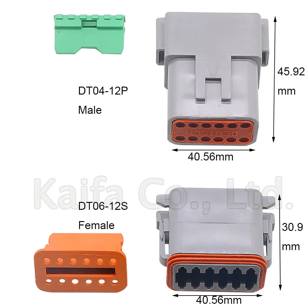 1 комплект Deutsch DT 12 Pin Водонепроницаемый Электрический провод разъем комплект 22-16AWG DT06-12S DT04-12P