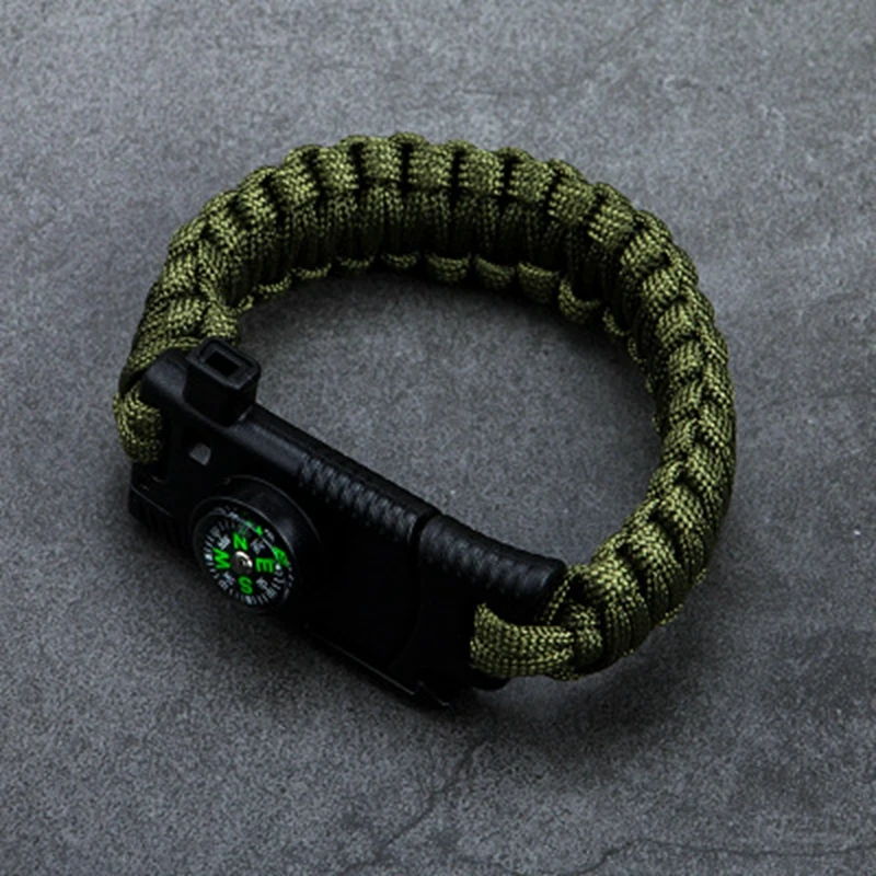 مظلة للأماكن المفتوحة سوار سكين متعددة التخييم الطوارئ بقاء أدوات الرجال النساء مزين مغامرات الانقاذ حبل أساور البوصلة