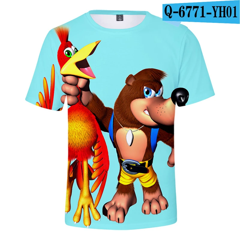 

Banjo Kazooie T-Shirt Funny 3D Tshirt Kids Boys Cartoon Clothes Unisex Tees Plus Size Men T Shirt Causal Hip Hop Clothing O-Neck
