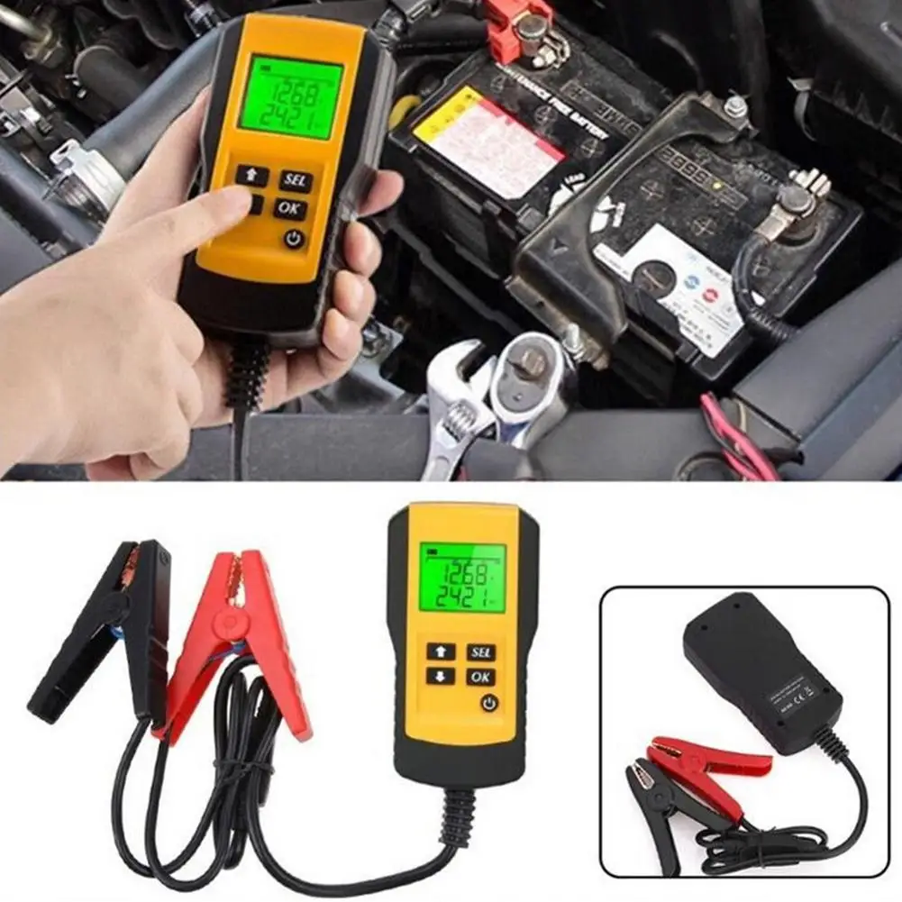 

12V Vehicle Car Battery Auto Tester LCD Digital Voltage Ohm Test Analyzer Tools Useful