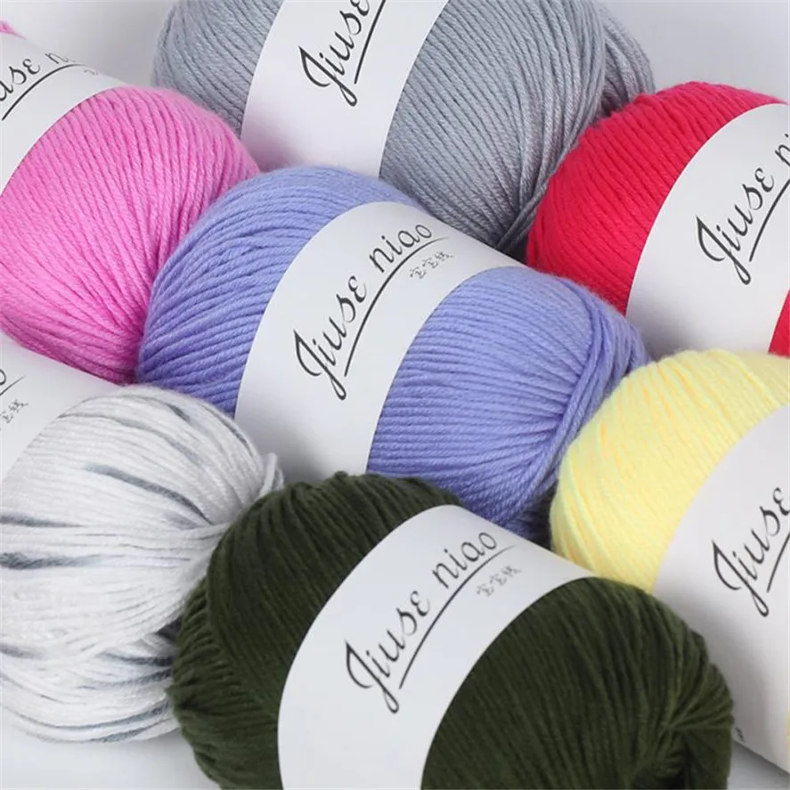 

Soft Hand Kniting Milk Cotton Yarn For Sweater 1PC 50g Chunky Colorful Hand Knitting Baby Milk Cotton Crochet Knitwear Wool 38