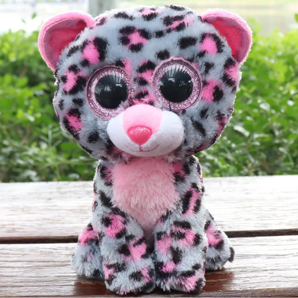 Ty Beanie Boos серый Кот плюшевая кукла девочка подарок на день рождения Единорог Сова собака лиса 15 см большие глаза Плюшевые животные и плюшевая кукла - Цвет: 006