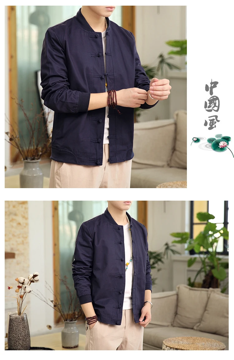 New Spring Bomber Jacket ArmyGreen Chinese Style Men Jackets Cotton Casual Shirt Coats Traditional Clothes chaqueta hombre