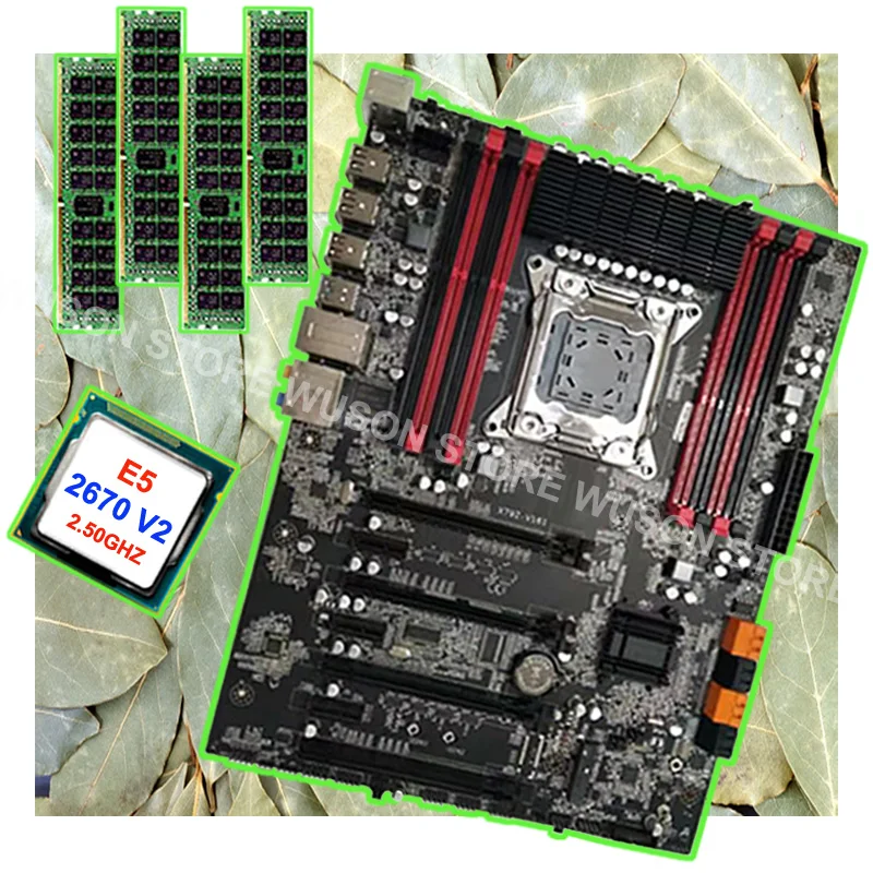 Best Price Discount motherboard CPU RAM set hot brand Runing X79 motherboard Intel Xeon E5 2670 V2 SR1A7 2.5GHz RAM 4*16G 1866MHz DDR3 RECC
