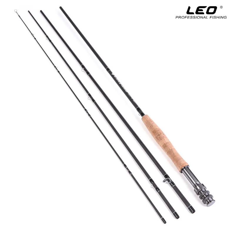 

LEO High Quality Super Lightweight Carbon Fly Fishing Rod 4/5/6/7/8WT Medium Action 4 Section Fly Fishing Pole 2.7M 9FT