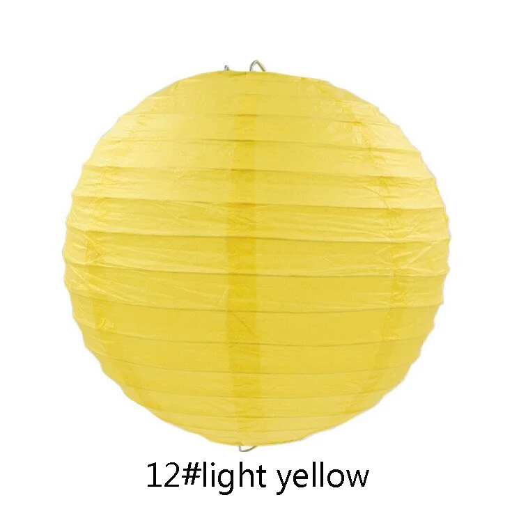 12 light yellow Праздничные принадлежности 12 дюймов 30 см Круглый Китайский бумажный фонарь для дня рождения, свадебной вечеринки, подарок для рукоделия - Цвет: 12 light yellow