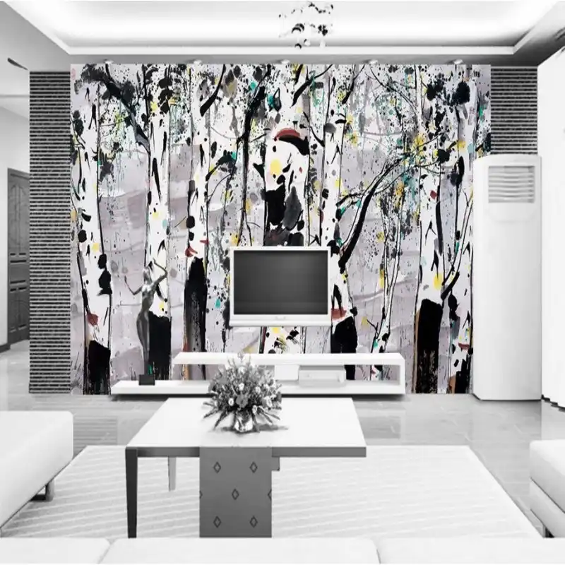 Beibehang Custom Tapete Haus Dekoriert Weiss Birke Ol Malerei Hintergrund Wohnzimmer Schlafzimmer Tv Hintergrund 3d Tapete Custom Wallpaper 3d Wallpaperbackground 3d Wallpaper Aliexpress