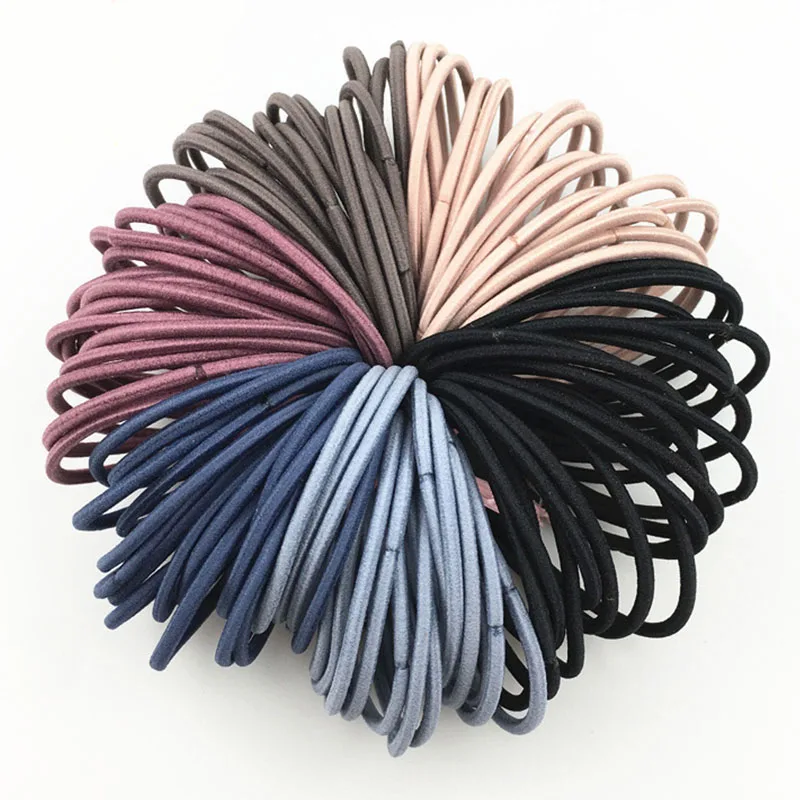 50pcs/lot 5CM Hair Accessories women Rubber bands Scrunchy Elastic Hair Bands Girls Headband decorations ties Gum for hair