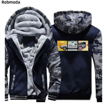 

Back to the Future Movie series Printed Men's Hoodies Sweatshirts Winter Fleece Thicken Hoody Coats Men Camouflage Jackets Tops