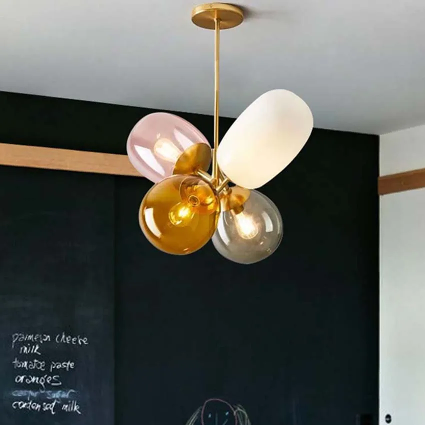 

Modern glass shade chandelier nordic design creative ceiling pendant lamp bedroom dining room kitchen lighting hanging luminaire