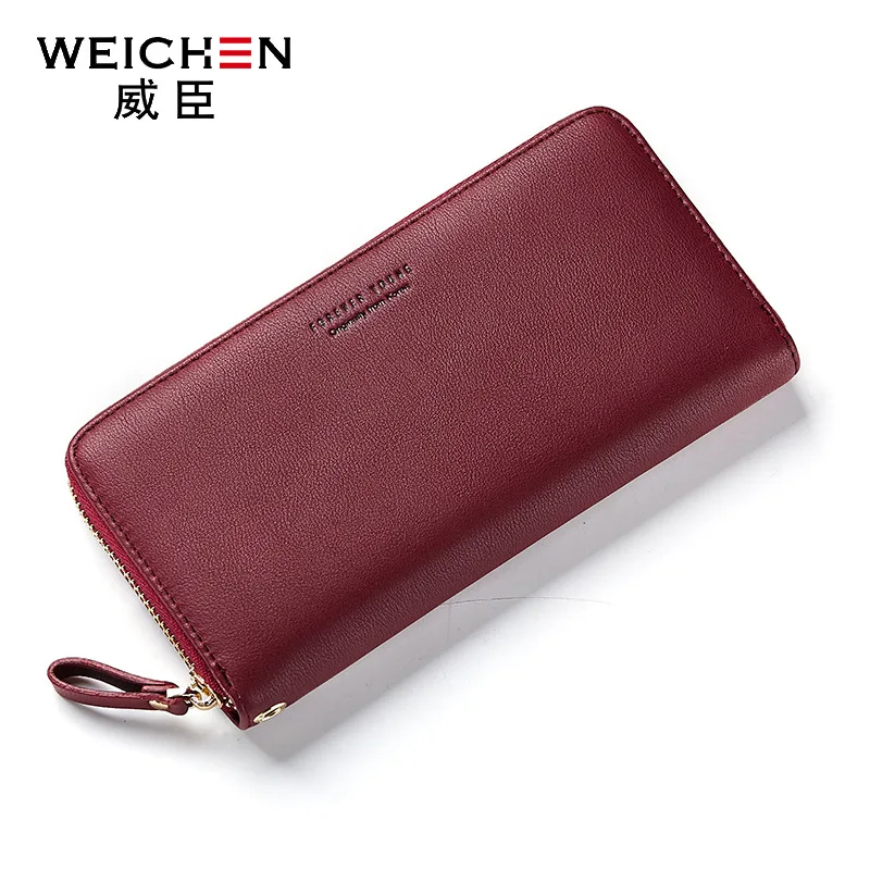 Weichen العلامة التجارية تصميم المرأة طويلة مخلب المحفظة قدرة كبيرة محافظ الإناث محفظة سيدة محفظة للعملة حامل بطاقات هاتف Carteras