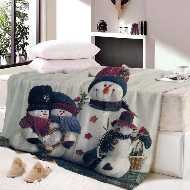 Kids Blankets for Beds Printed Pastoral Scenic Winter Rectangle Flannel Christmas Tree White