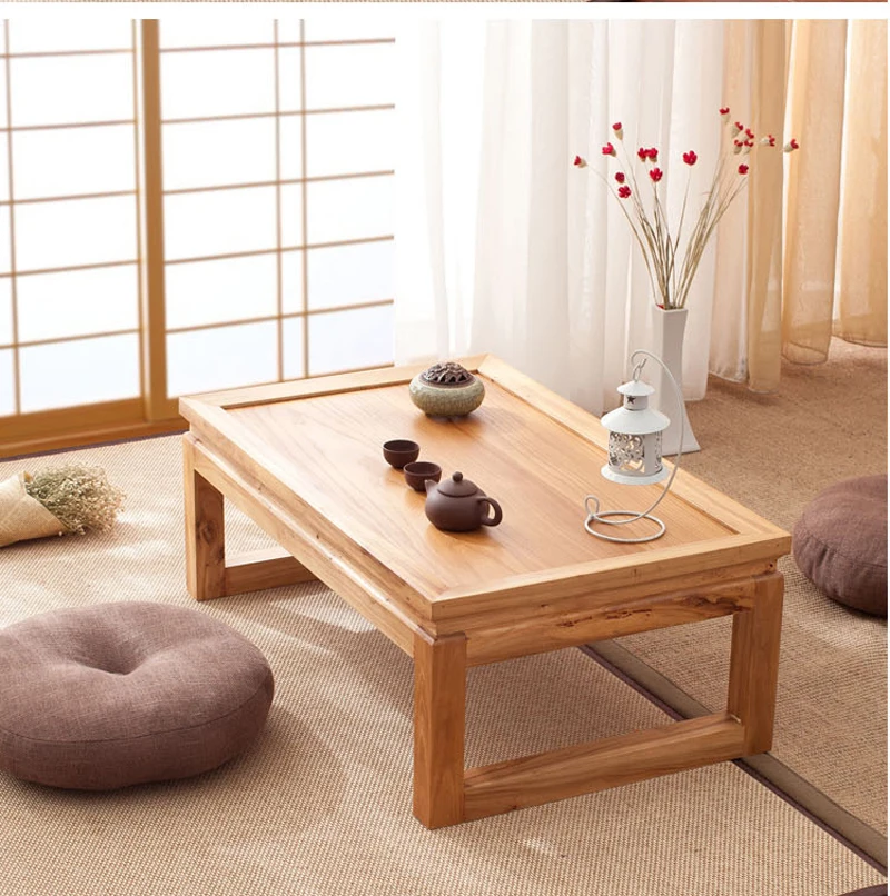 YADSHENG Tatami Coffee Table Wood Wax Oil Craft Removable Tatami Coffee Table Window Table White Collar Computer Desk for Living Room Bedroom Coffee Tables Color : Multi-Colored, Size : 40x60x30CM 