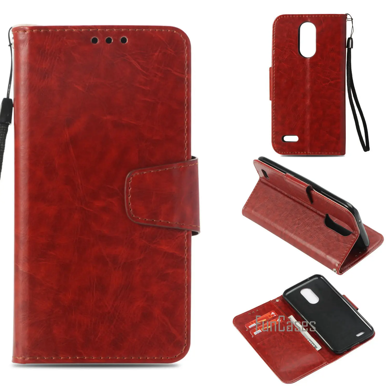 Чехол кошелек с держателем для карт LG K10 2017 роскошный флип чехол из искусственной