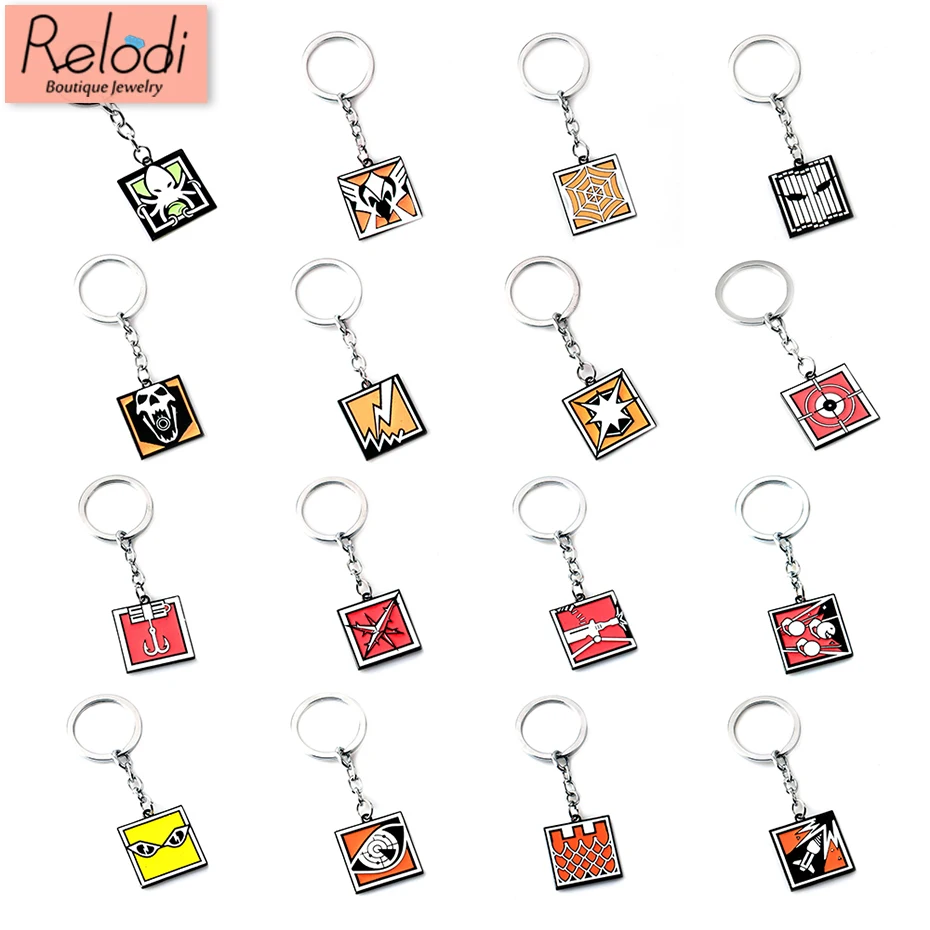 

Rainbow Six Siege Key Chain Skull Lesion Alloy Metal Keychain Game Key Protector for Fans Souvenir Charm Jewelry Gifts SP1464