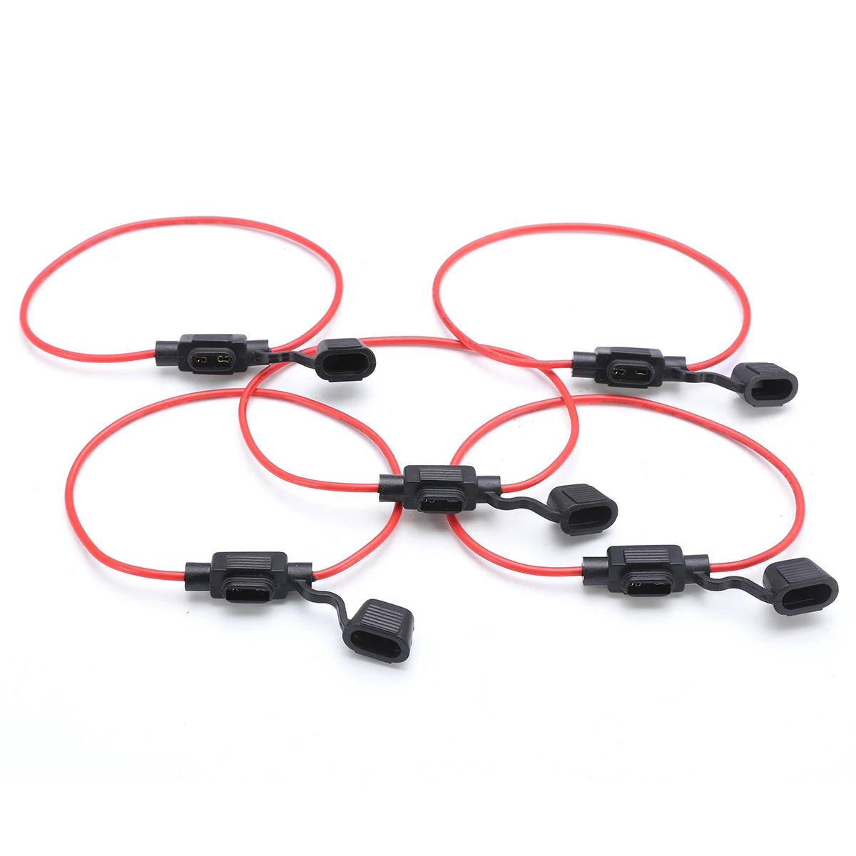 5 Piece In Line Car 5 Blade Fuse Holder Splash-proof Mini Blade Fuse Holder Replacement for 12V 30A Auto Fuses