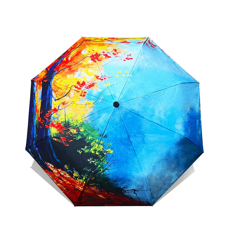 LIKE RAIN складной зонт женский Живопись Ван Гога китайский арт Сакура зонты, дождь женский ветрозащитный Анти-УФ зонтик YHS03