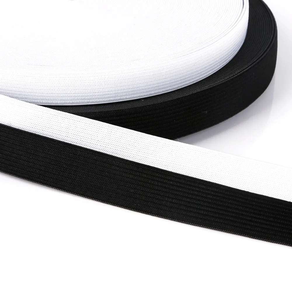 5 Yards 0.62.5cm Flat Elastic Band Sewing Ribbon White Black Nylon