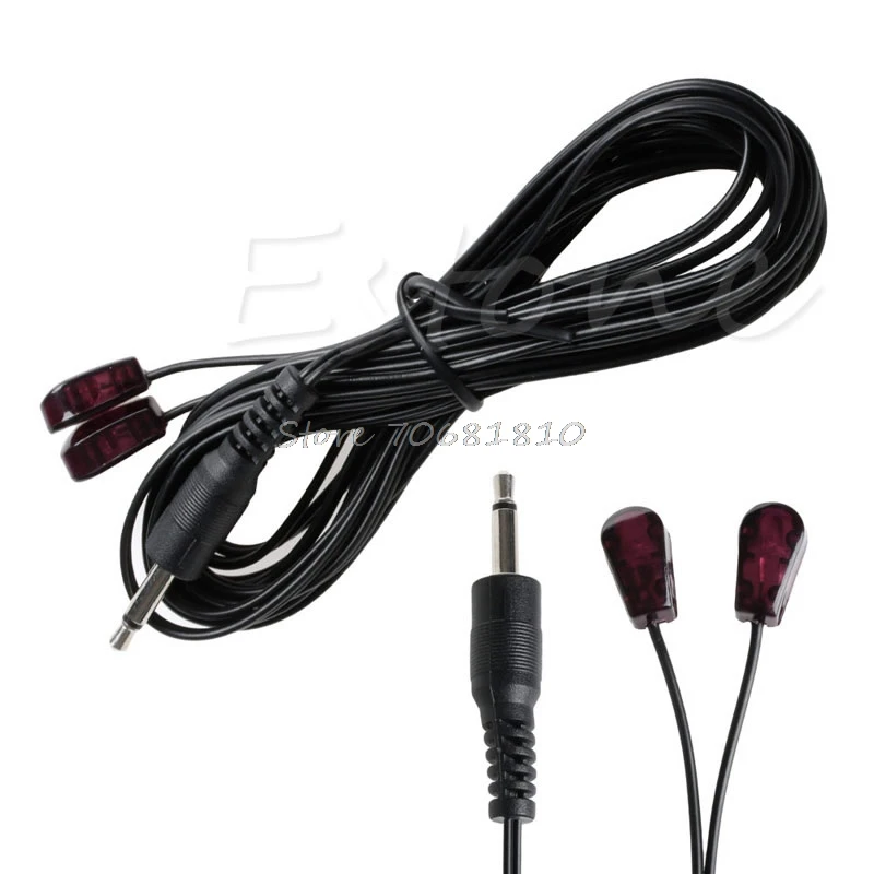 

3M Dual IR Infrared Emitter Extension Cable & 3.5mm Plug Remote Control Extender Drop Shipping