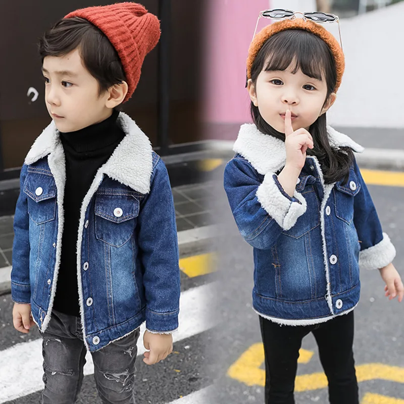 

Baby Boys Denim Jackets 2018 New Winter Jacket For Girls Coat Kids Warm Jean Outerwear Coat For Children Clothes 1 2 3 4 5 Years