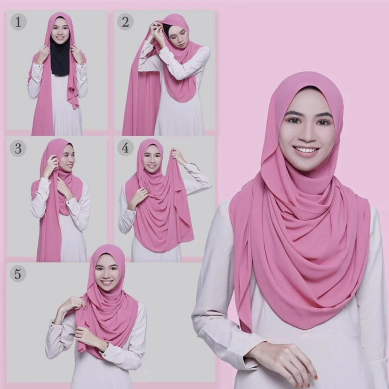 Patchwork Scarf Hijab Shawls Drape Stitching Chiffon Blended