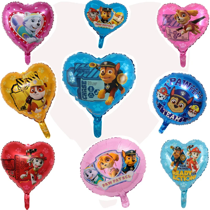 1 шт. для мальчиков и девочек день рождения Paw Patrol набор баллонов сердце мультфильм собака фольги Воздушные шары День рождения украшение