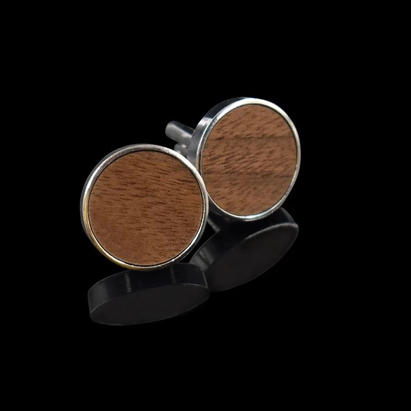Cufflinks Wood For Men Black Walnut Maple Wood Cufflink Men's Shirt