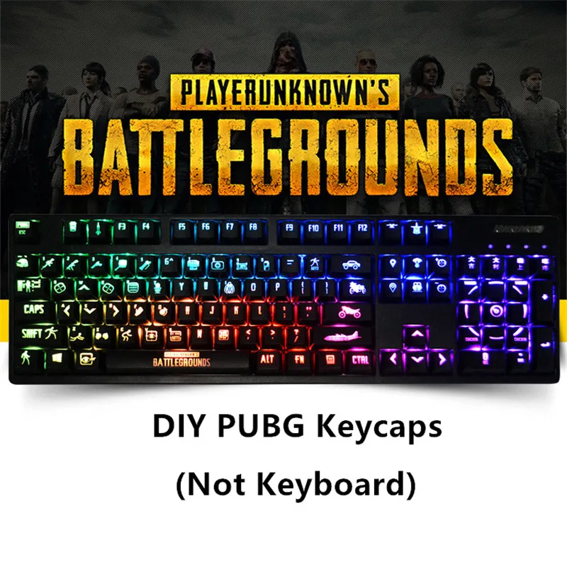 Siancs DIY PUBG keycaps подсветка PLAYERUNKNOWN BATTLEGROUNDS Механическая стандартная клавиатура 104