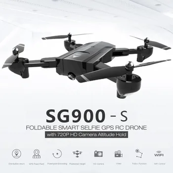 

SG900-S 2.4G RC Drone Foldable Selfie Smart GPS FPV Quadcopter with 720P HD Camera Altitude Hold Follow Me One Key Return