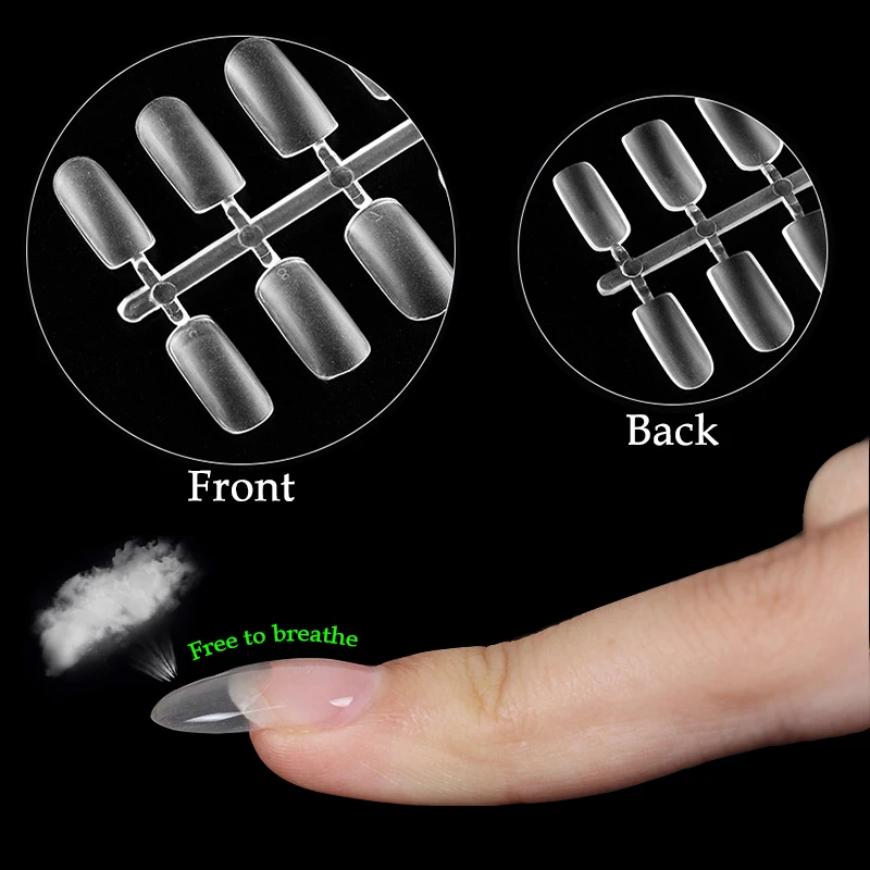 Для ногтей 288 шт 10 размеров сверхтонкие матовые накладные ногти Мягкие Накладные ногти квадратные и острые маникюрные инструменты