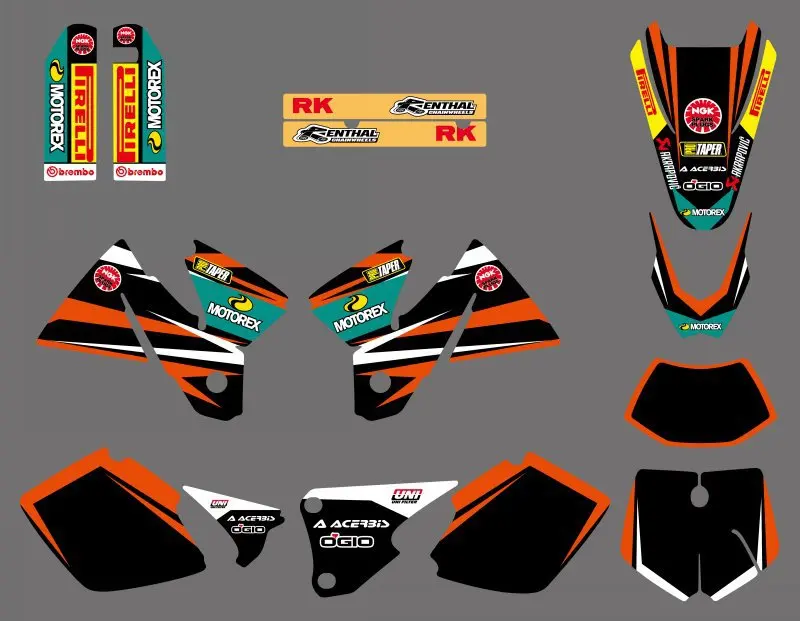 Графика с соответствующими наклейки фон для KTM EXC 125 200 250 300 380 400 1998 1999 2000