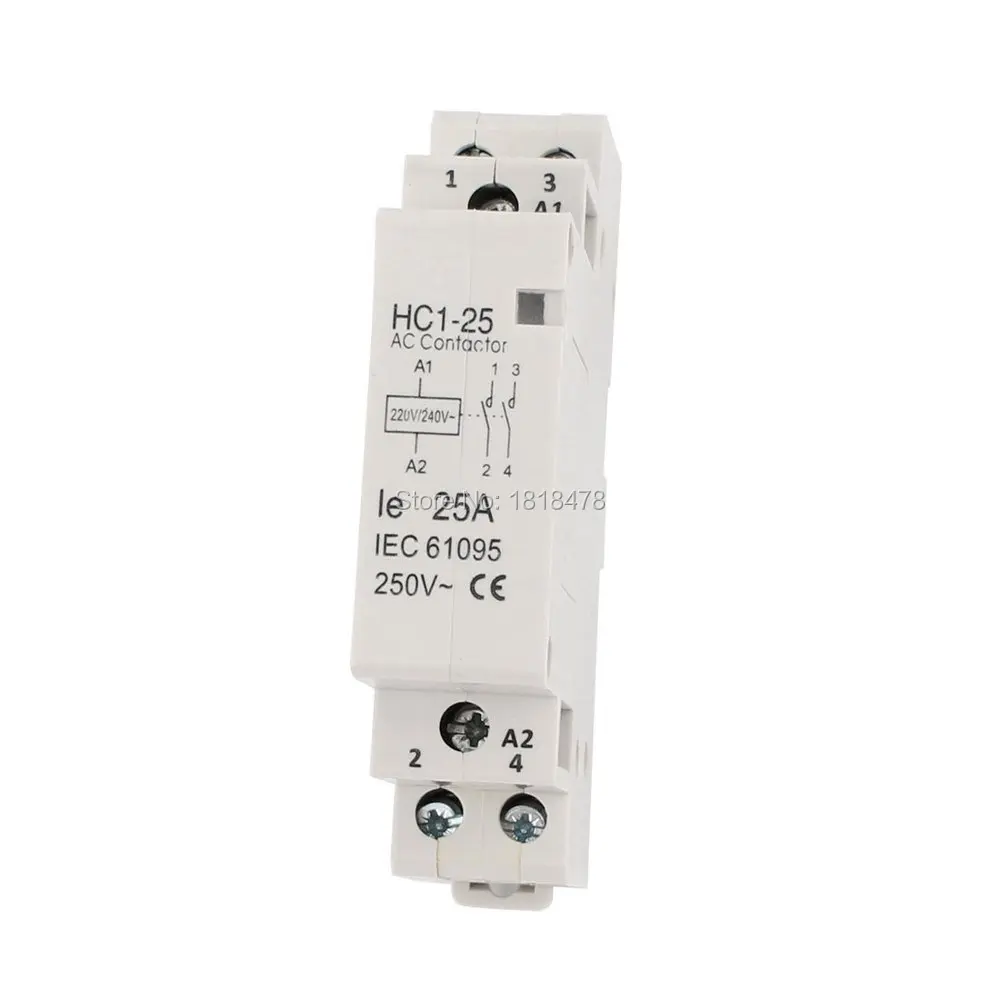 Household AC 220//240V Coil 25A AC 250V 2P Enclosed AC Contactor HC1-25