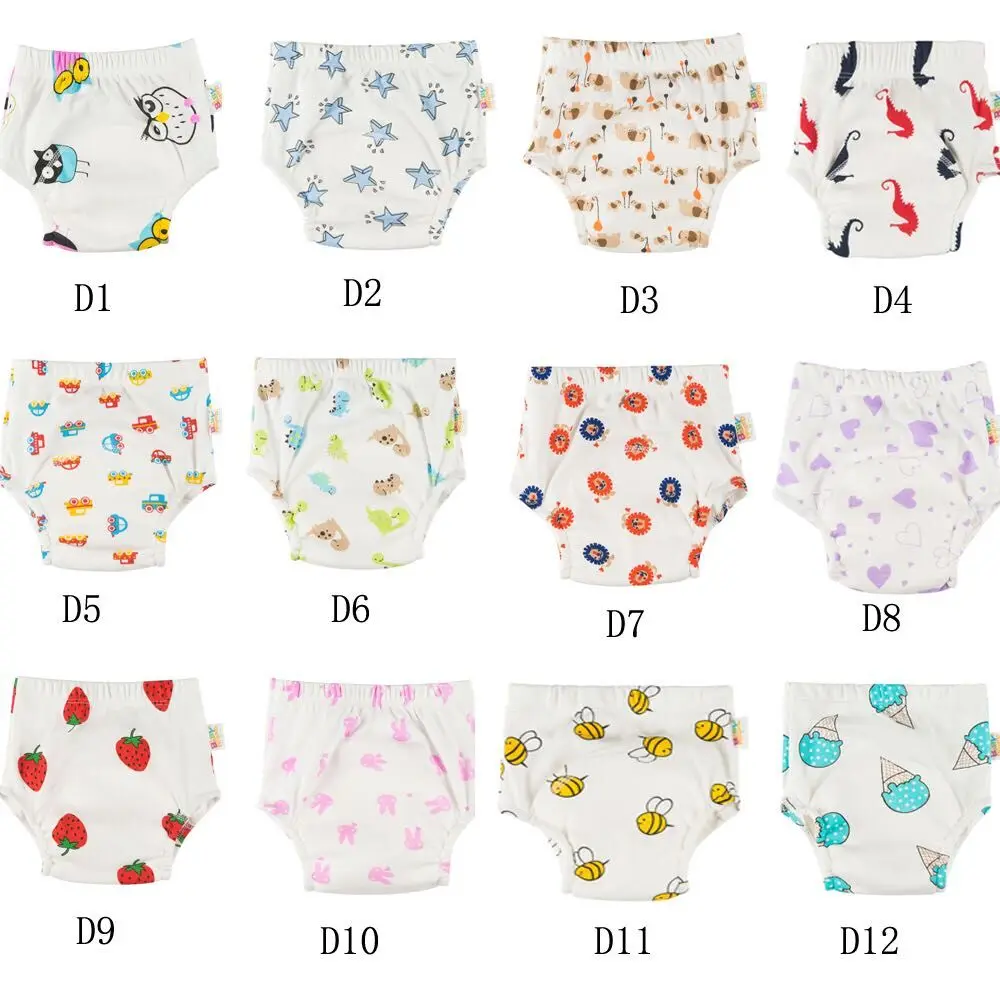 Children's Underwear 8pcs/Set Toddler Girl Boys Baby Waterproof Cotton Potty Training Pants Baby Diapers Reusable Nappies Pants