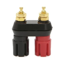 Dual 4 milímetros Plug Banana Jack Soquete Binding Post para Speaker Amplificador Terminal 43x15x35mm Vermelho /Tom ouro/Preto