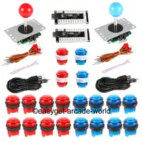 LED アーケードゲーム Diy パーツバンドルキット 2 × USB エンコーダボード + 2 × アーケードジョイスティック + 20 × LED ランプボタンミニアーケード機