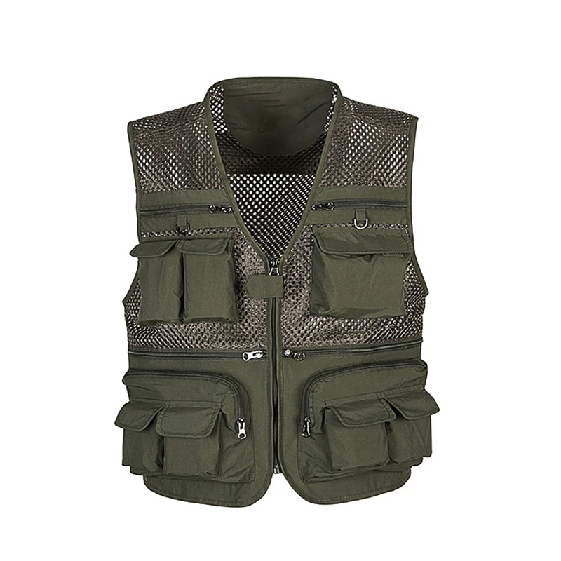 

Outdoor Men Fishing Vests Quick Dry Ultralight Mesh Tactical Military Camping Vest Breathable Waistcoat Multi Pocket Hiking Vest