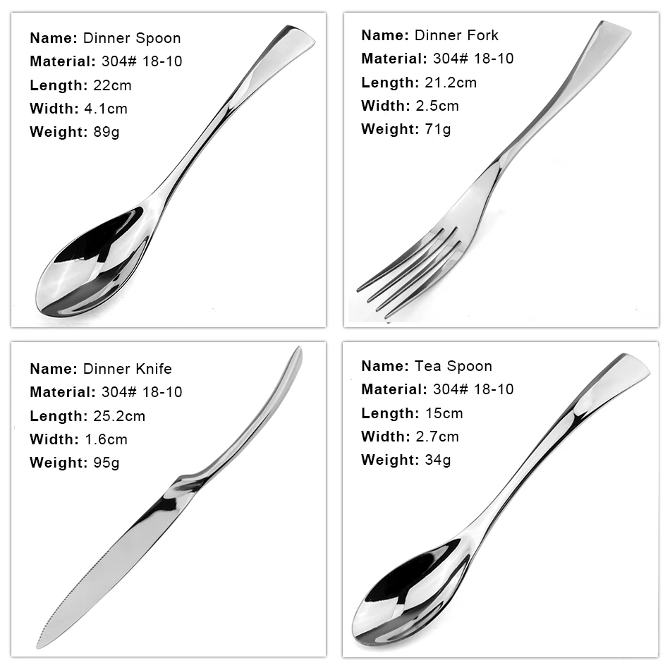 Upspirit 18-10 набор столовых приборов из нержавеющей стали, столовая посуда 304, набор посуды, западные столовые ножи, вилка, чайная ложка