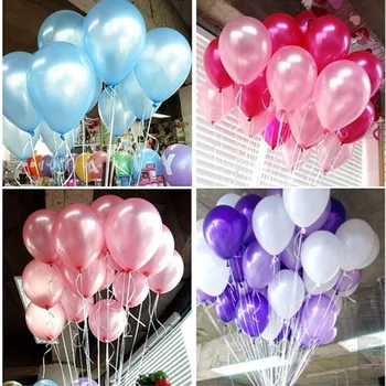 

100pcs Birthday Balloons 2.2g 10inch Latex Balloons Gold Red Pink Blue Pearl Wedding Party Balloon Ball Kids Toys Air Ballons 66