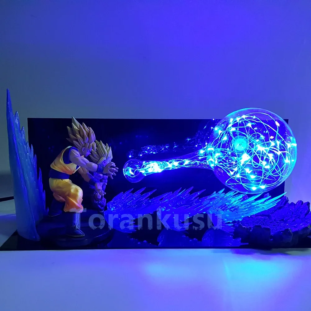 Dragon Ball Z Actiong Фигурки Гоку Гохан Kamehameha светодиодный светильник игрушки для отображения Dragon Ball Супер фигурка аниме DBZ DIY205