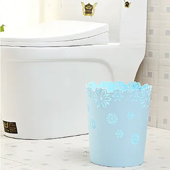 

Round paper trash can New Mini Desktops Mini Creative Covered Kitchen Living Room Trash Can High Quality Useful Trumpet 4.18