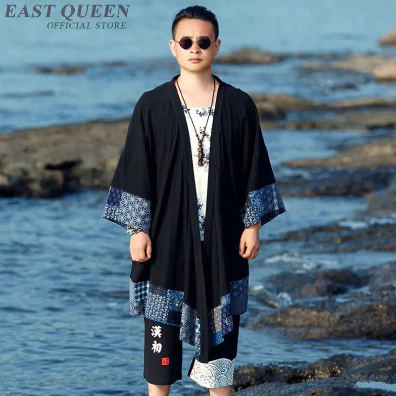 

Janpanese Kimono Cardigan Men Haori Samurai Costume Male Yukata Kimonos Karate Thailand Kimono Japones Shirt Mens Yukata FF2148