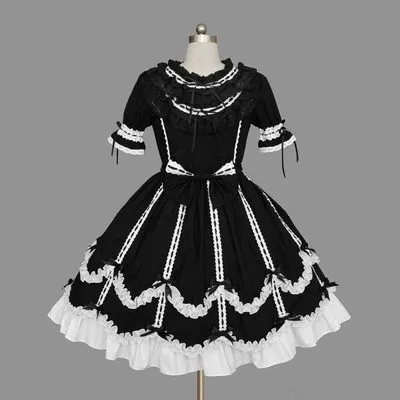 (LLT044) Lolita Dresses Short Sleeve Sweet Lolita Short Dress Ball Gown Fancy Prom Dress Halloween Party Masquerade Costume