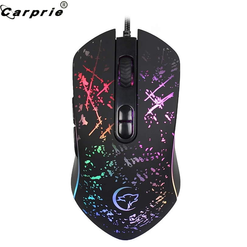 CARPRIE проводная USB игровая мышь ABS Gamer RGB 6 подсветка макропрограммируемые кнопки