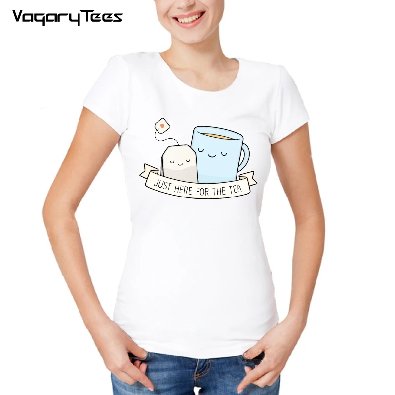 VagaryTees летняя футболка для женщин только здесь чая с принтом женские футболки
