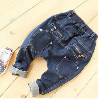 New Arrival Children Jeans Boys Girls loose Jeans Kids Fashion Denim Jeans With zipper pocket Children Spring Autumn harem Pants